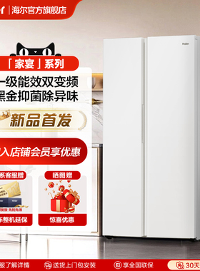 海尔537L对开门双门大容量电冰箱家用一级能效风冷无霜官方旗舰店