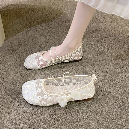 玛丽珍凉鞋女童中大童2025夏季新款配裙子汉服公主舞蹈鞋布鞋蕾丝