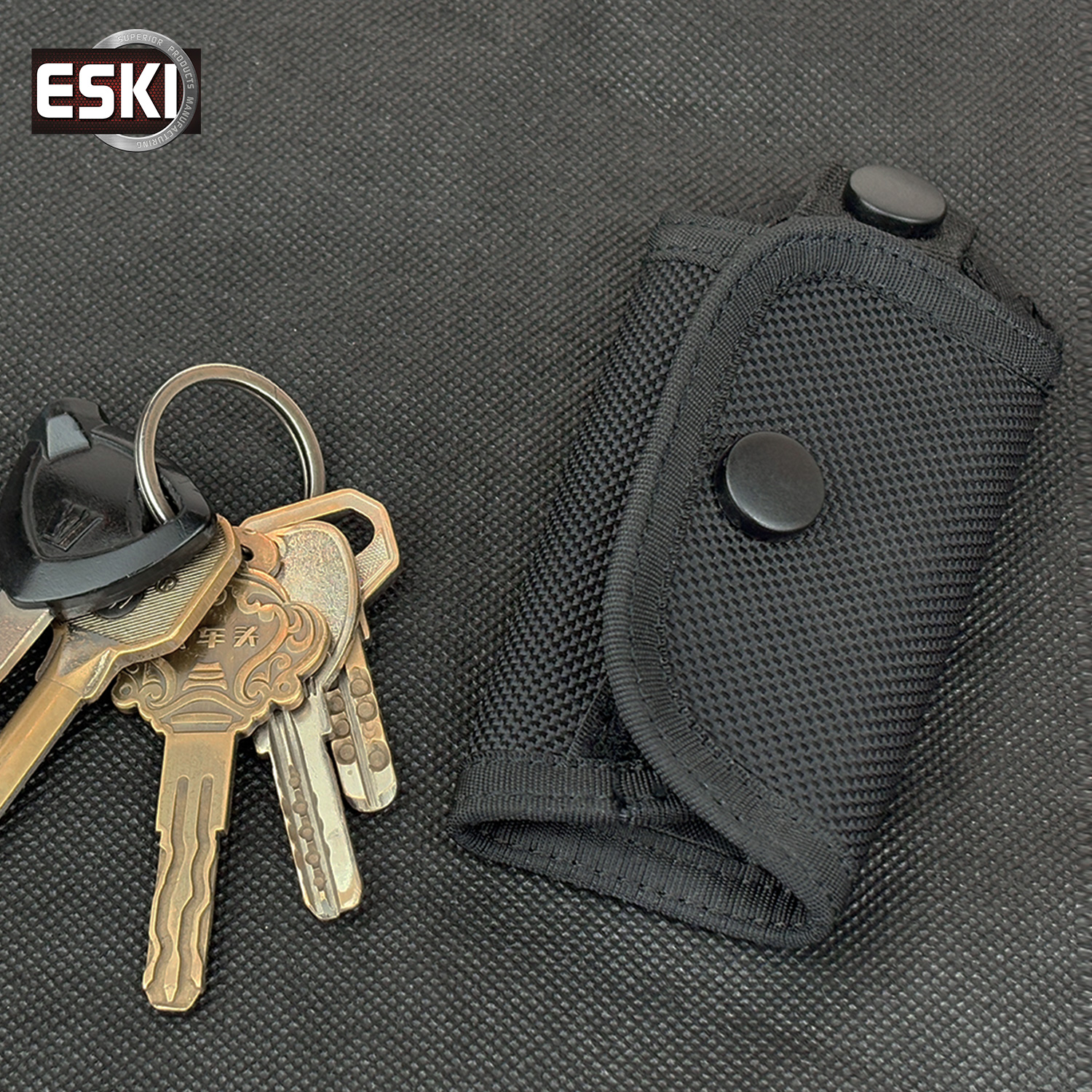 ESKI爱斯户外多功能耐磨战术钥匙包便携式腰部挂包运动可挂