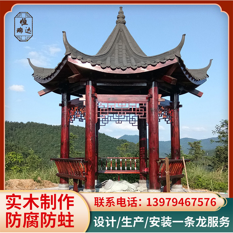 厂家直销户外中式实木古建长廊
