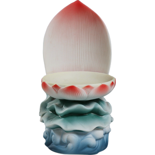 微美陶瓷莲花座酥油灯小号家用蜡烛台佛堂供灯佛具灯架灯座