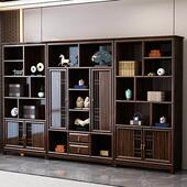 乌金木博古架全实木新中式 多宝阁办公室现代简约置物架收纳柜书柜