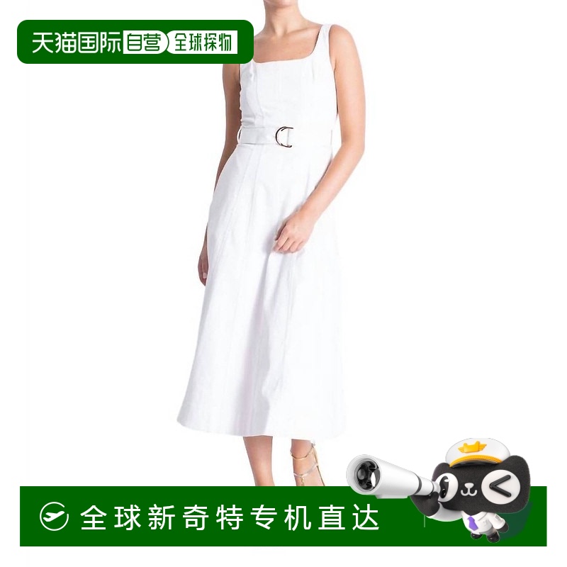自营 karina grimaldi白色Liliana牛仔迷笛连衣裙 【美国奥莱】直