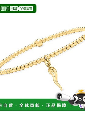 自营Ross Simons RS Pure 3mm 18K金朱红色意大利圆珠弹力手镯-7