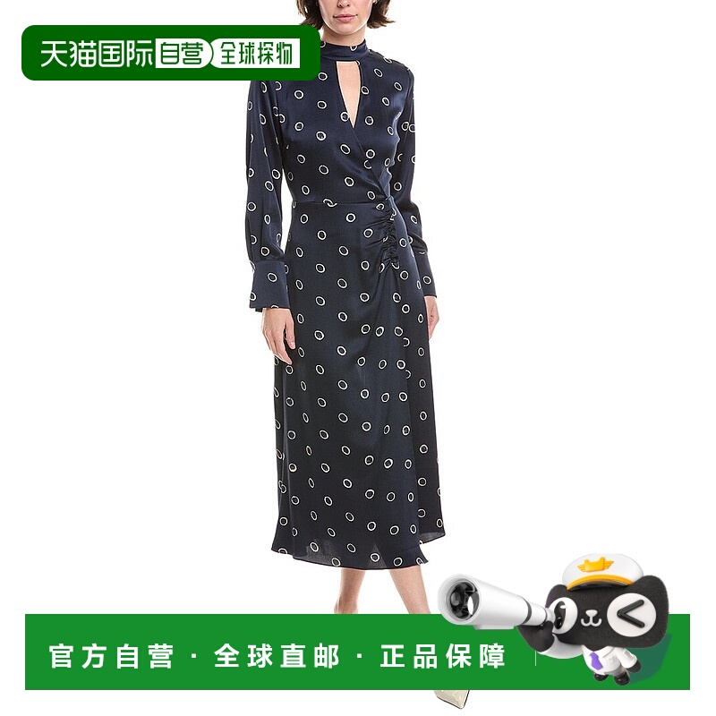 自营Rebecca Taylor印花长裙-蓝色 美国奥莱直发