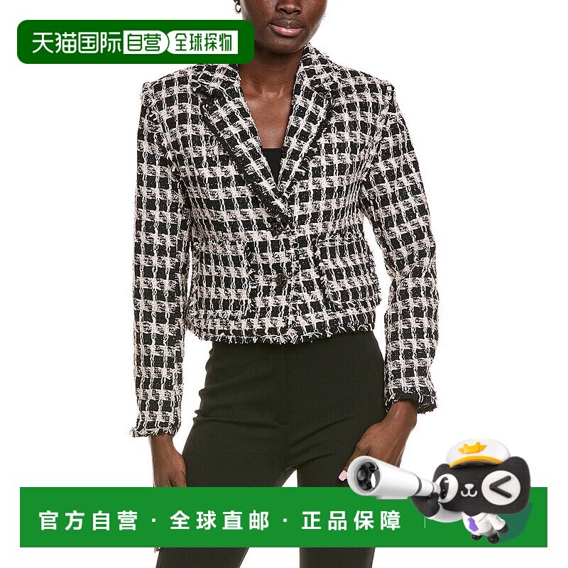 自营Endless Rose Fringed Tweed Blazer - black 美国奥莱直发