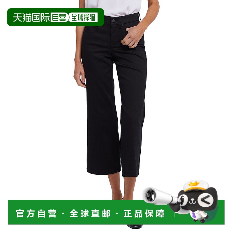 自营 NYDJ Teresa黑色脚踝露牛仔裤-黑色 美国奥莱直发直筒裤