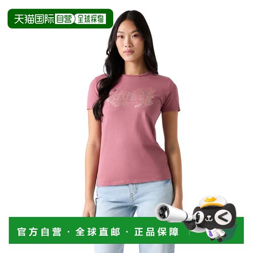 自营guessEco Laurene Logo Tee - antique mauve 美国奥莱直发