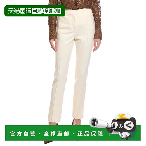 自营Oscar de la Renta Long Wool-Blend Skinny Pant - white 美
