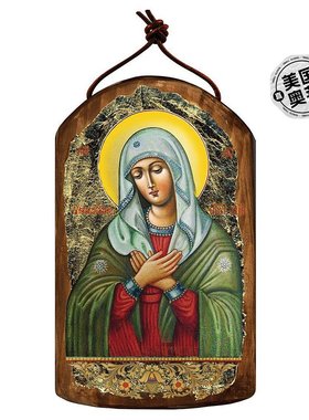 Designocracy 上帝之母温柔木制图标，装饰品 - 多色 【美国奥莱