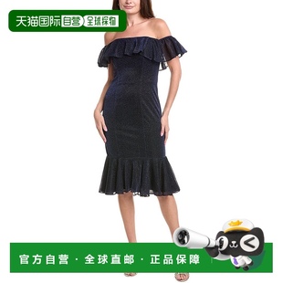 蓝色 Ruiz露肩鸡尾酒会连衣裙 美国奥莱直发 Rene 自营