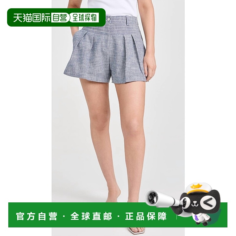 自营ramy brookBillie Short In Light Indigo Stripe - light in