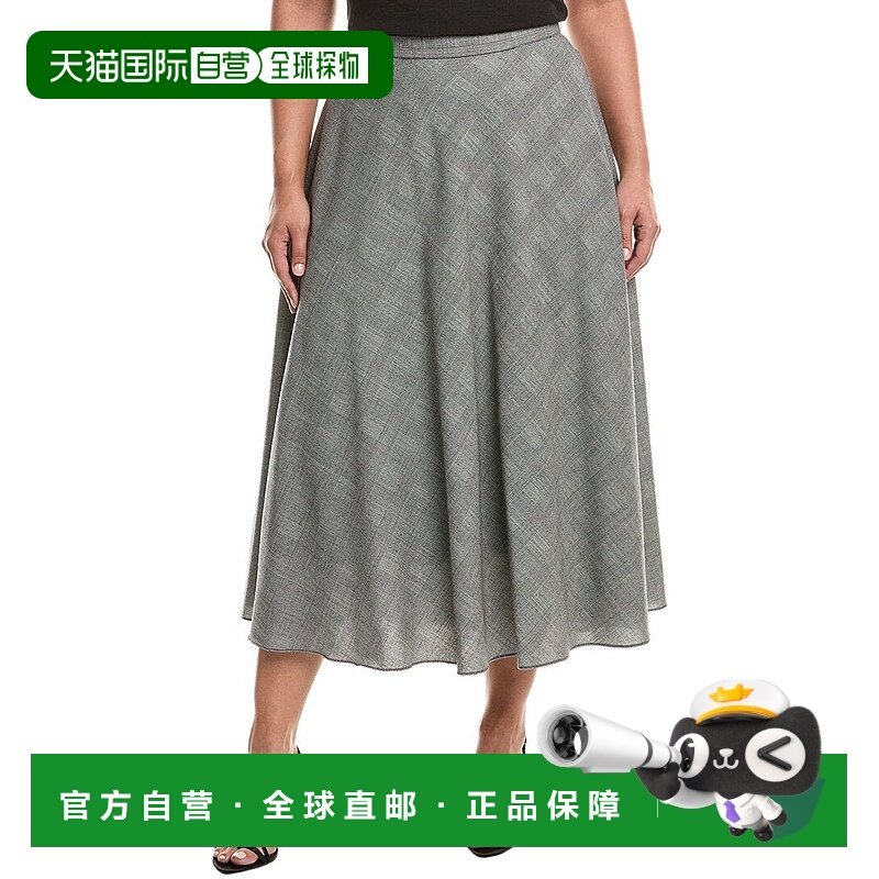 自营Marina Rinaldi Plus Pelota羊毛混纺裙-黑色 美国奥莱直发