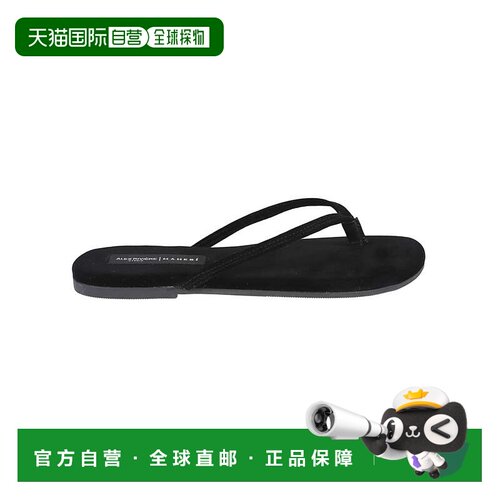 自营manebiMinimalist Black Thong Sandals - black 美国奥莱直