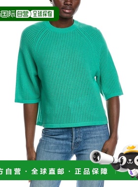 自营Autumn Cashmere Mesh Cashmere Sweater - green 美国奥莱直