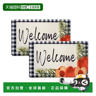 自营Bibb Home Anti Fatigue Foam Kitchen Mat - welcome 美国奥