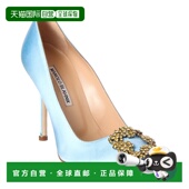 Blahnik Pump Hangisi 自营Manolo 105 Satin blue 美国奥莱直