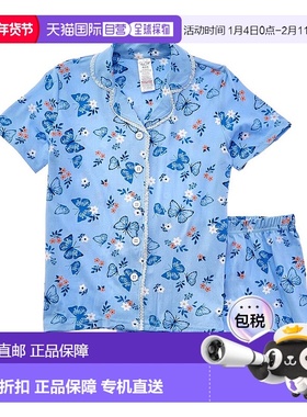 自营Rene Rofe 2pc Happy Days蕾丝镶边短睡衣-粉红色 美国奥莱直