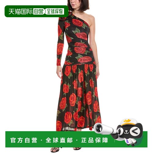 自营Farm Rio中长款连衣裙-红色 美国奥莱直发性感