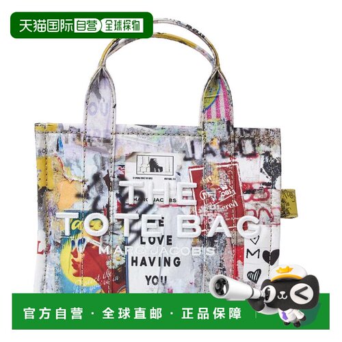 自营marc jacobs帆布小托特包，图案印花-白色 美国奥莱直发