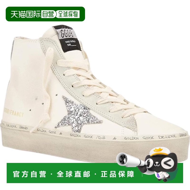自营 golden goose女式Hi Francy运动鞋，白色/冰色/银色-白色/冰