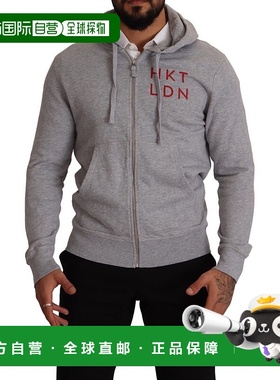 自营Hackett 全拉链连帽棉质运动衫男士毛衣 - 灰色 美国奥莱直发