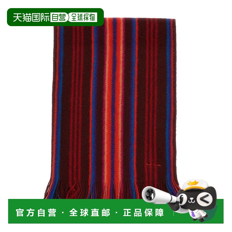 自营paul smithFringed Merino Wool Scarf With Vertical Stripe