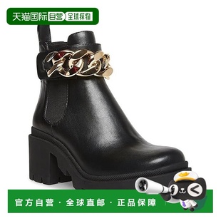 自营 Sugar Favorite 2靴子女式黑色光滑链圆头靴JOBB1881-黑色