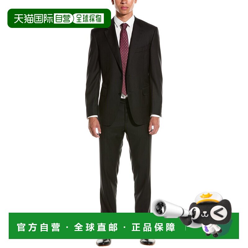 自营canali羊毛通道2件套装-黑色 美国奥莱直发