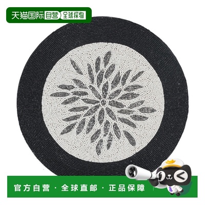自营tiramisuSilver Topped Beaded Placemat - ivory/black 美国