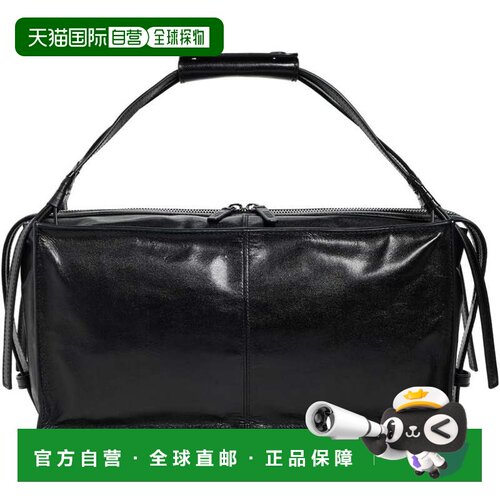 自营Staud女式Harold皮革单肩包，黑色 美国奥莱直发斜挎包手提包