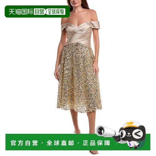 自营Theia Brandy Sequin Cocktail Dress - gold 美国奥莱直发