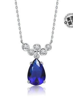 genevive14k 镀金纯银配蓝色蓝宝石和钻石方晶锆石泡泡雪佛龙雨滴