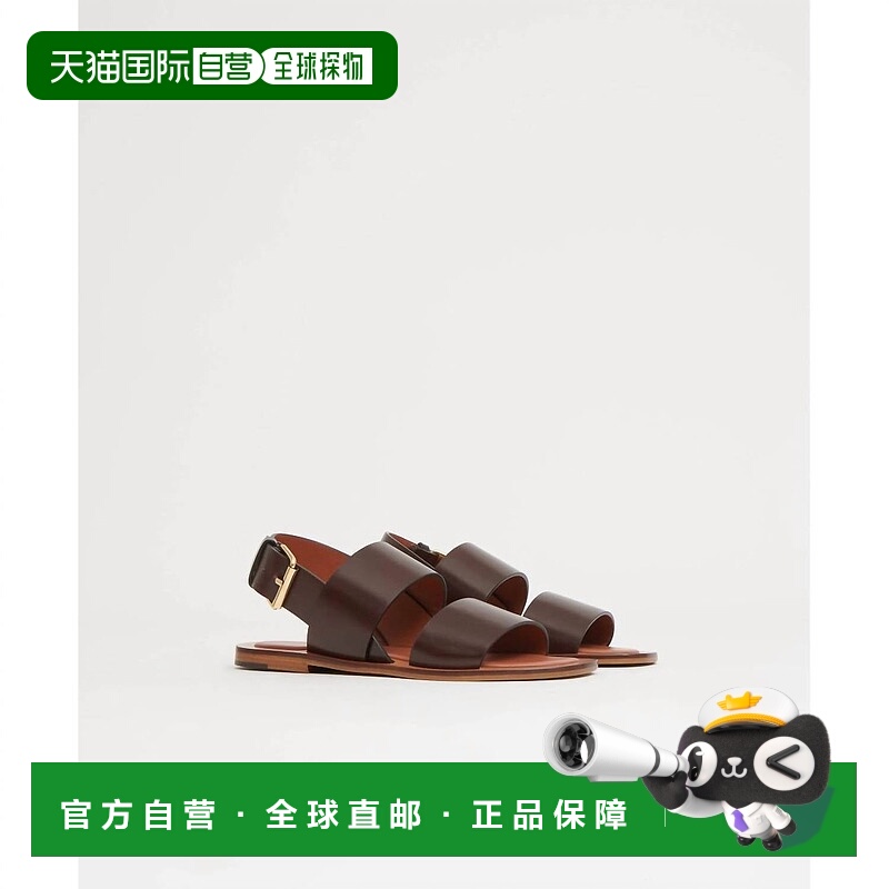自营mansur gavriel巧克力色女式双带凉鞋 美国奥莱直发