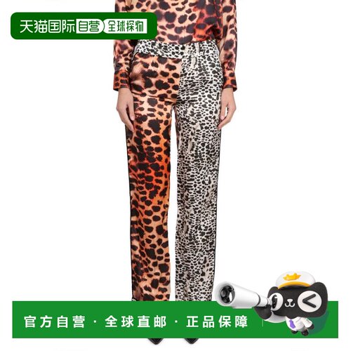 自营roberto cavalliMoray Eel Print Pants - burgundy 美国奥莱