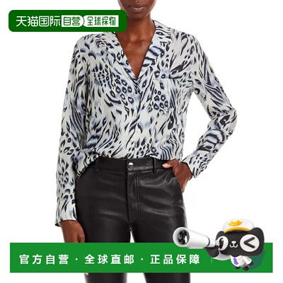 自营Rails Rebel Animal Print Top - ivory/black/blue 美国奥莱