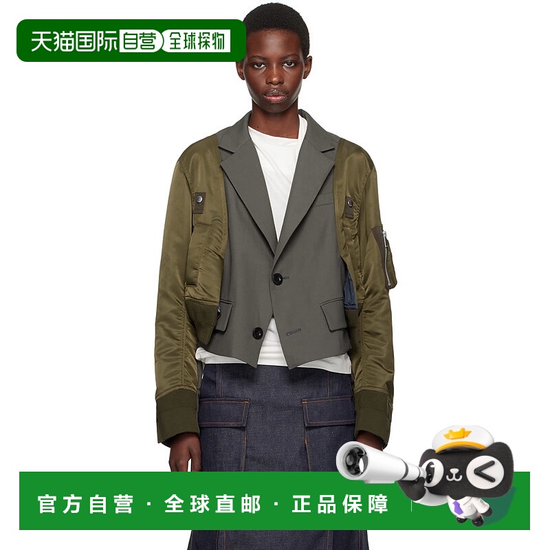 1h可退 香港直邮潮奢 Sacai 女士 绿色 Suiting 西装外套 2407338