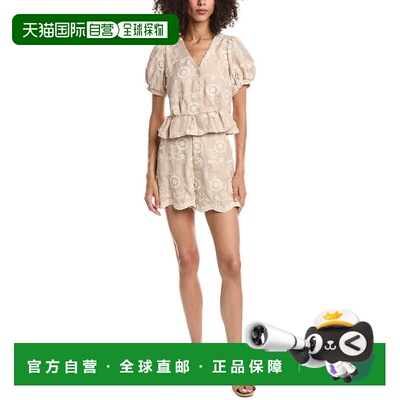 自营ANNA KAY 2pc Embroidery Top & Short Set - white 美国奥莱