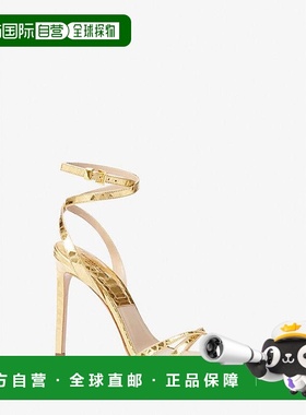 1h可退 【美国直邮】michael_kors|Chrissy 金属蟒蛇压花皮革凉鞋