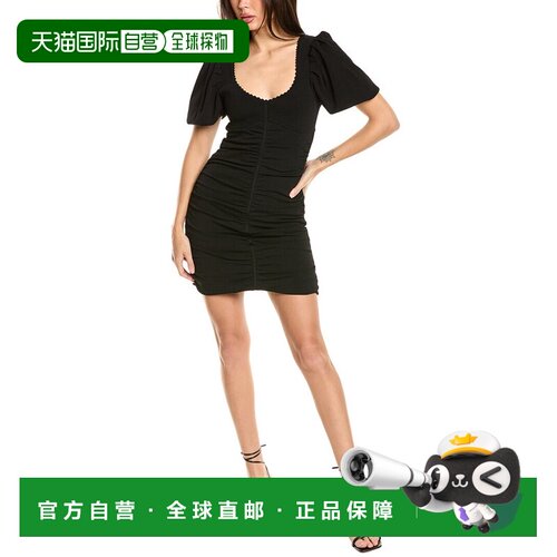 自营Sandro Ruched迷你连衣裙-黑色 美国奥莱直发