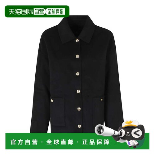 自营anine bing黑色Luca Utility超大号羊毛羊绒混纺夹克-黑色 美