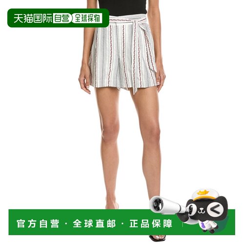 自营Draper James系带腰部短-白色 美国奥莱直发短裤