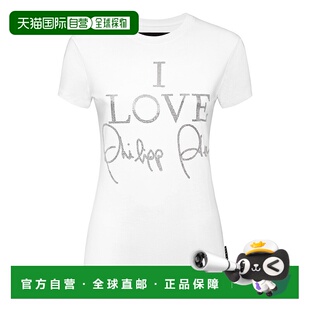 自营philipp Round white 美 Pure Sexy Shirt pleinT Neck