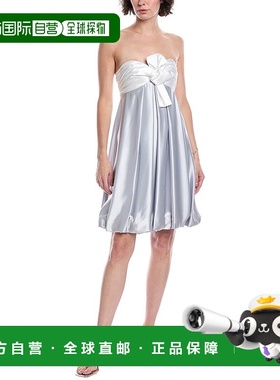 自营 issue new york发行纽约无袖迷你连衣裙-白色/银色 美国奥莱