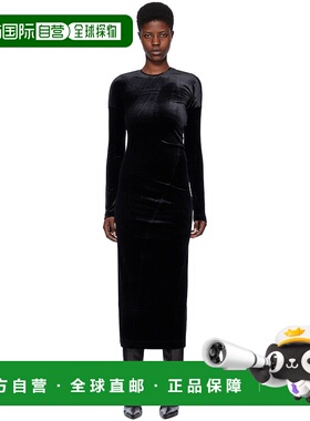 1h可退 香港直邮潮奢 TOTÊME 女士 黑色扭褶连衣裙 234WRD824FB00