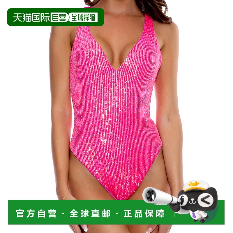 自营luli famaChasing Stars Sequins One Piece In Pink - pink