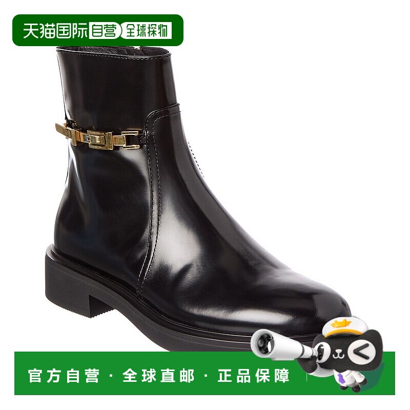 自营Gianvito Rossi Martine 20 Leather Biker Bootie - black