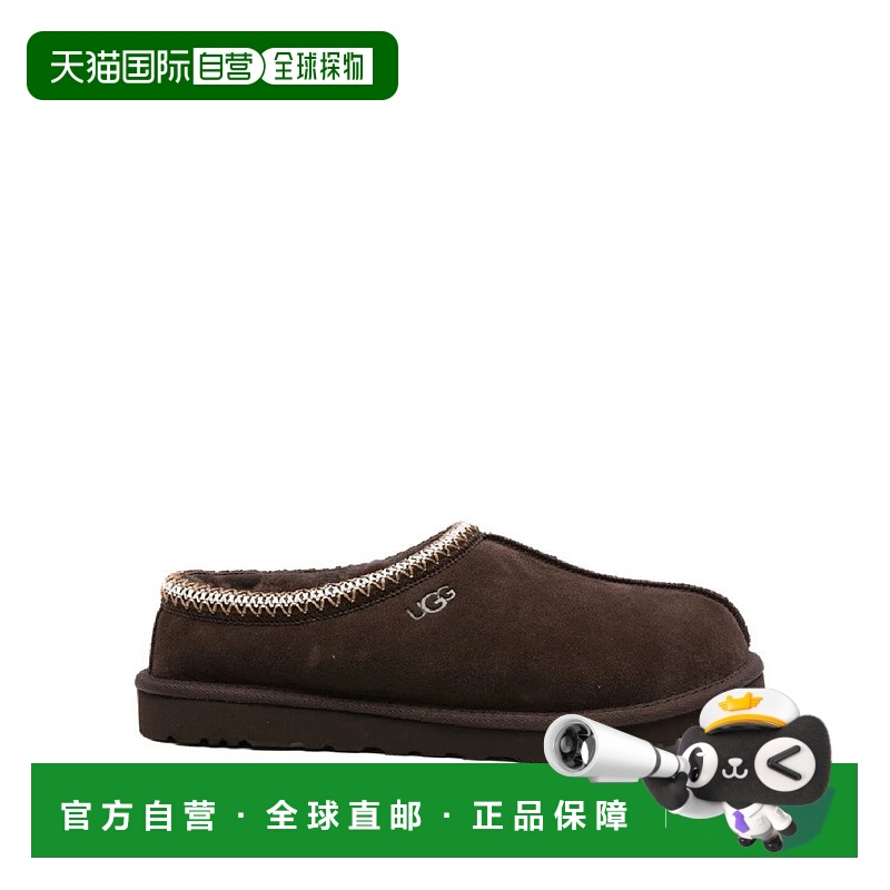 自营uggSuede Leather Slip-On Slipper With Plush Interior - b