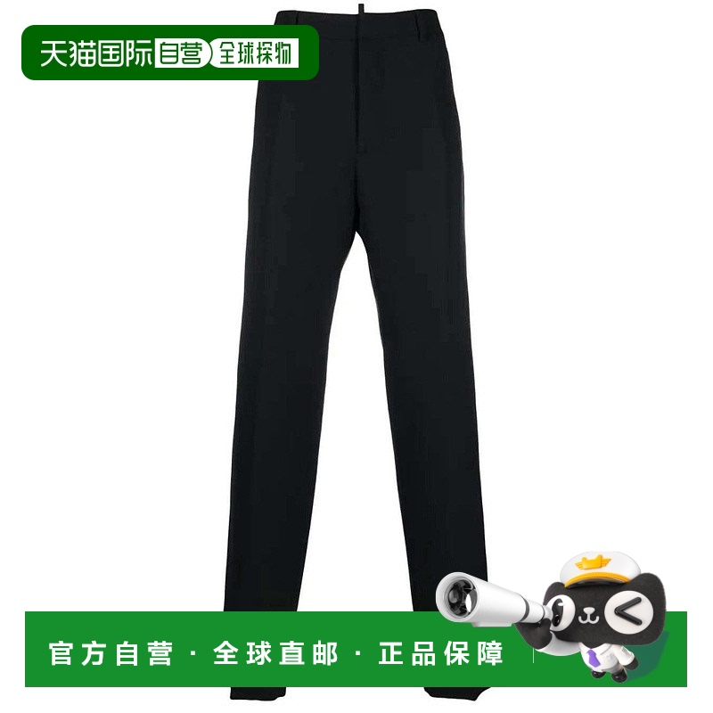 自营dsquared2徽标图案定制长裤-黑色 【美国奥莱】直发