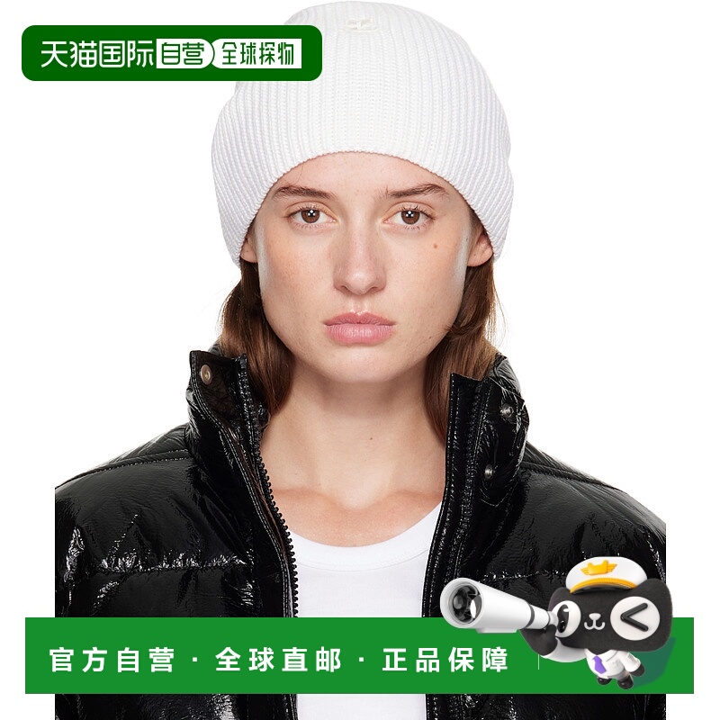 1h可退 香港直邮潮奢 Courreges 女士 白色 AC Light Wool 毛线帽